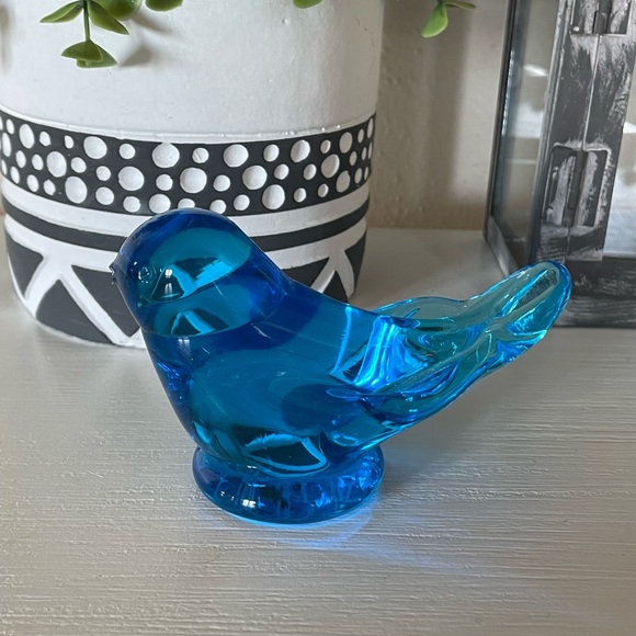 Vintage light blue Bluebird Of Happiness Glass Bird Leo Ward 1992 - Picture 8 of 8
